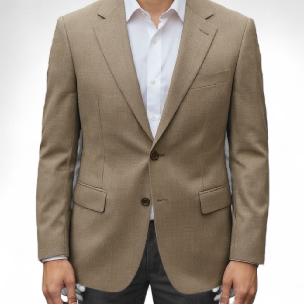 CANALI MENS beige blazer size 50 vintage sport coat wool blend Italian jacket